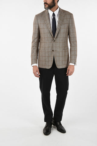 windowpane check cashmere drop 6R patch pocket 2-button GATE blazer