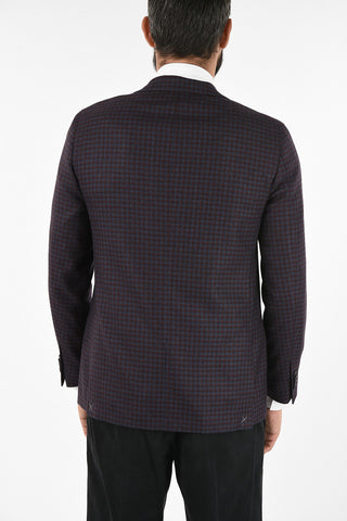 CC COLLECTION giacca RIGHT a quadri drop 6R con tasca a toppa