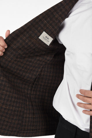 CC COLLECTION check drop 6R side vent notch lapel RIGHT blazer