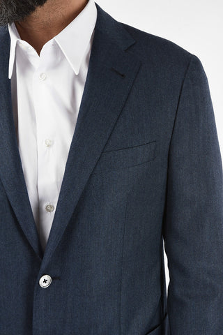 plain herringbone cashmere drop 6R side vent 2-button GATE blazer