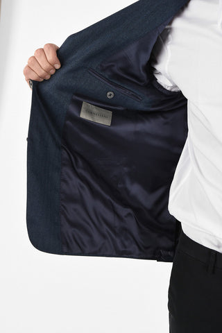 plain herringbone cashmere drop 6R side vent 2-button GATE blazer