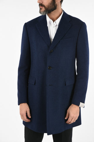 cashmere three-quarter length chesterfield coat
