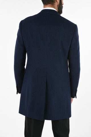 cashmere three-quarter length chesterfield coat