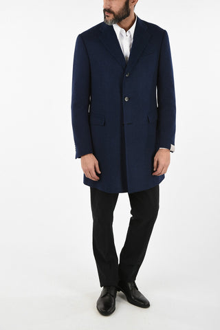 cashmere three-quarter length chesterfield coat