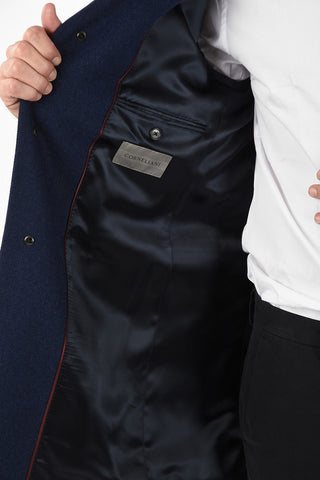 cashmere three-quarter length chesterfield coat