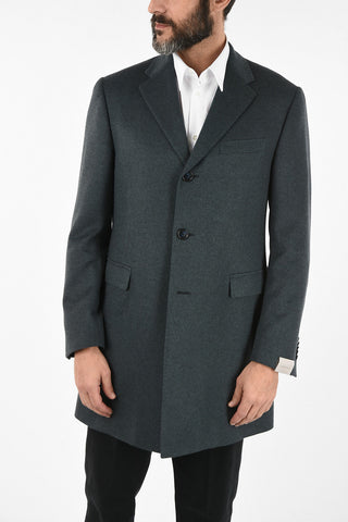 three-quarter length 3-button chesterfield coat
