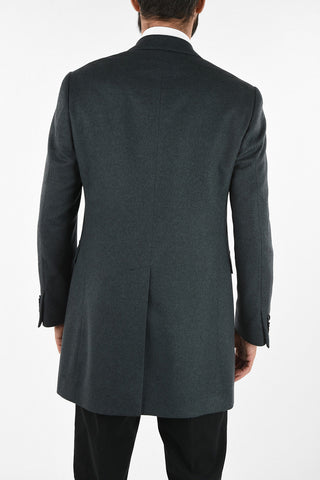 three-quarter length 3-button chesterfield coat
