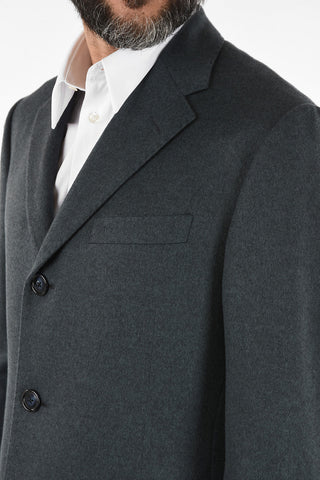 three-quarter length 3-button chesterfield coat