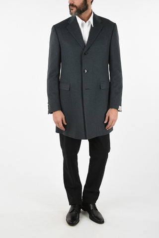 three-quarter length 3-button chesterfield coat
