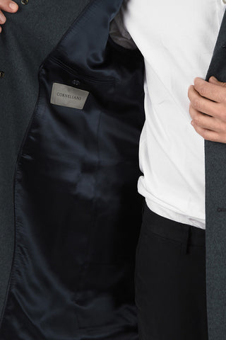 three-quarter length 3-button chesterfield coat