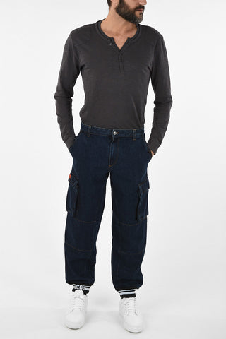 T-shirt Henley Manica Lunga in Cotone