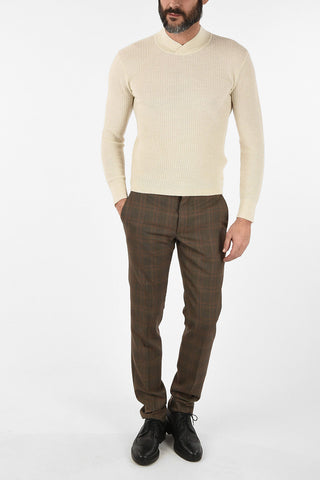 district check Wool Pants