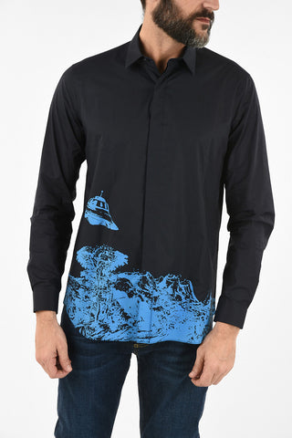 JUN TAKAHASH Printed Hidden Closure Shirt