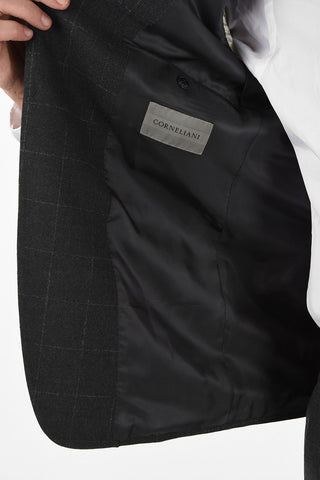 side vent windowpane check drop 6R 2-button MANTUA suit