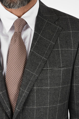 side vent windowpane check drop 6R 2-button MANTUA suit