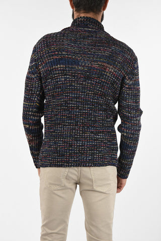 Merino Wool Half zip Mock-neck Sweater