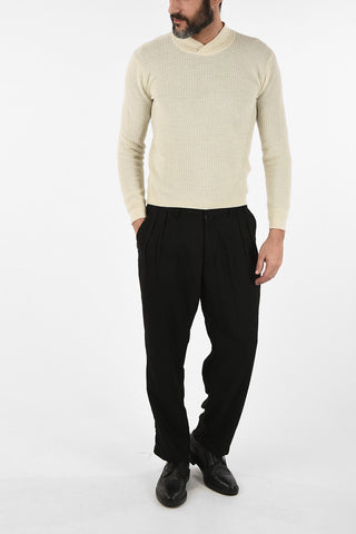Double Pleat Wool Pants