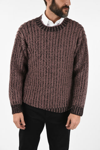 Cable Knit Oversized Crew-neck Sweater