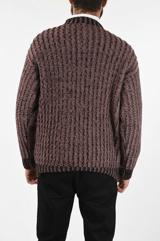 Cable Knit Oversized Crew-neck Sweater
