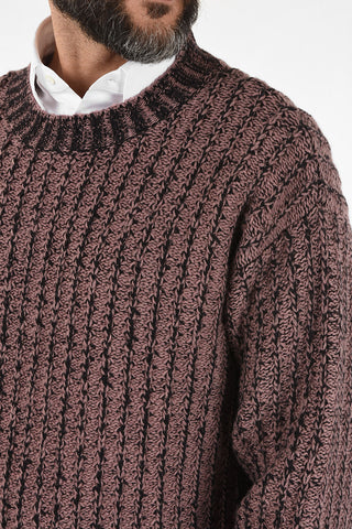 Cable Knit Oversized Crew-neck Sweater