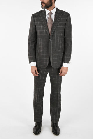 windowpane check wool and cashmere drop 6R 2-button MANTUA suit