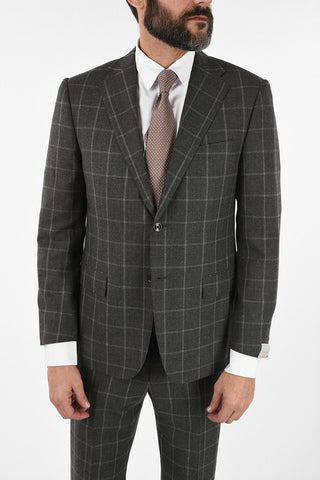 windowpane check wool and cashmere drop 6R 2-button MANTUA suit