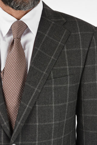 windowpane check wool and cashmere drop 6R 2-button MANTUA suit