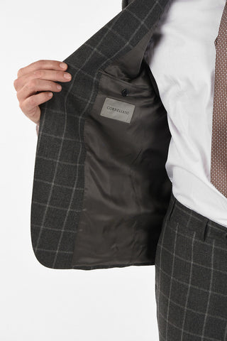 windowpane check wool and cashmere drop 6R 2-button MANTUA suit