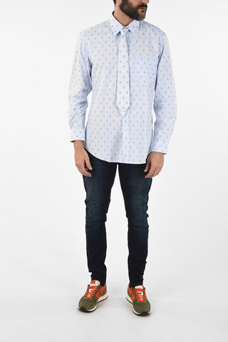 Camicia Logata Con Cravatta