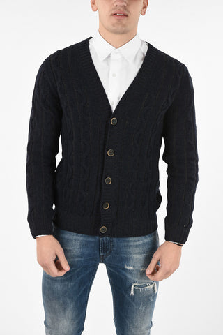 Cardigan in Lana e Cashmere a Trecce