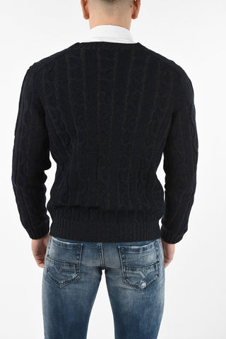 Cardigan in Lana e Cashmere a Trecce
