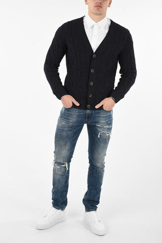 Cardigan in Lana e Cashmere a Trecce