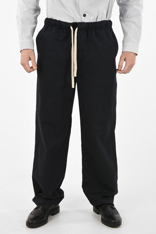 Cotton and Linen Pants With Drawstring Closure