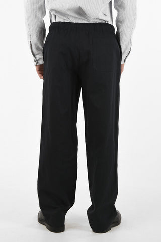 Cotton and Linen Pants With Drawstring Closure