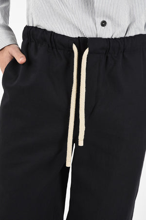 Cotton and Linen Pants With Drawstring Closure 