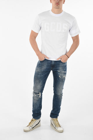 Crew Neck T-shirt with Embroidered Logo
