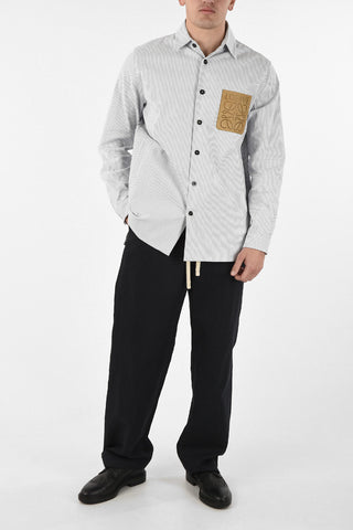 Bengal Striped Shirt With Suede Pocket