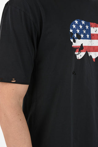 Distressed US FLAG Printed T-shirt