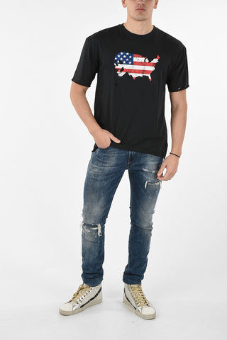 Distressed US FLAG Printed T-shirt