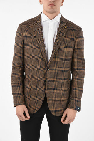 Wool Double Button Houndstooth Blazer
