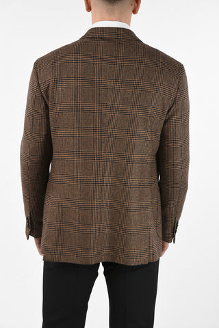 Wool Double Button Houndstooth Blazer