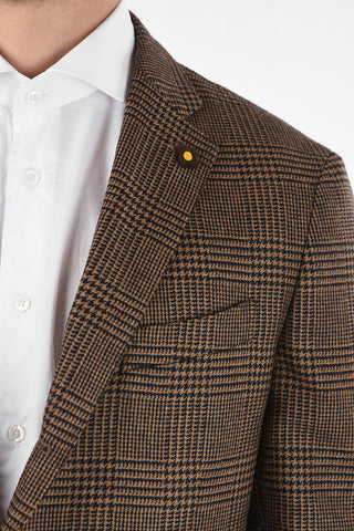 Wool Double Button Houndstooth Blazer