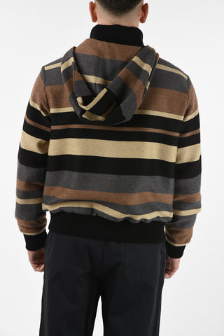Wool Jacket With Printed Leather Pockets