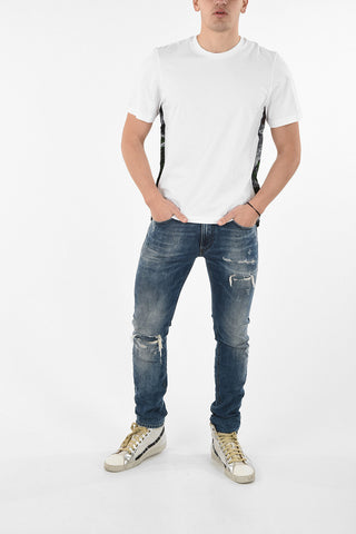 Asymmetrical T-shirt with Floral Band