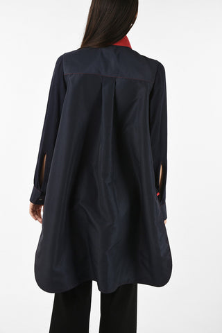 Tie Neck Asymmetrical Shirt