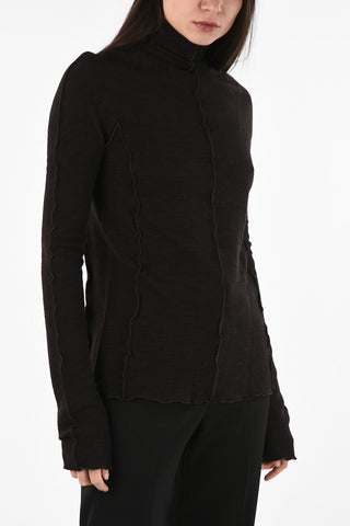 WoolPleated  Turtleneck Sweater