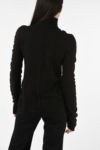 WoolPleated  Turtleneck Sweater