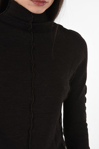 WoolPleated  Turtleneck Sweater