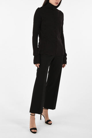 WoolPleated  Turtleneck Sweater