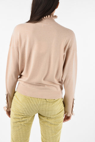 Maglia a Collo Alto con Ruches